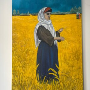 Buğday Tarlasında Çalışan Kadın Yağlı Boya Tablo