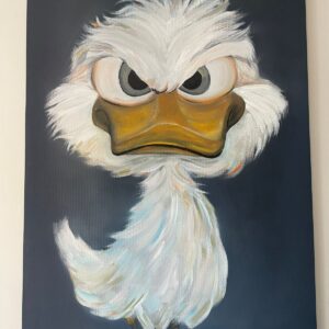 El Yapımı Yağlı Boya Beyaz Ördek Tablosu – 40x60 cm