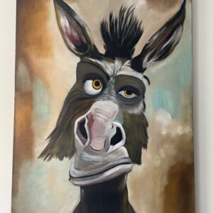 El Yapımı Yağlı Boya Eşek Tablosu 40x60